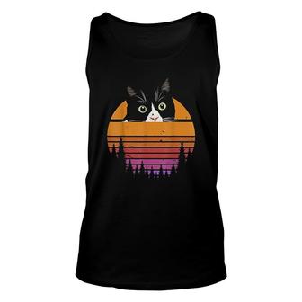 Cat Retro Style Kitten Style Black Cat Unisex Tank Top - Thegiftio