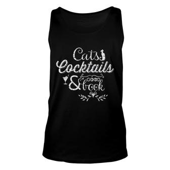 Cats Cocktails And A Good Book Tee Unisex Tank Top | Mazezy