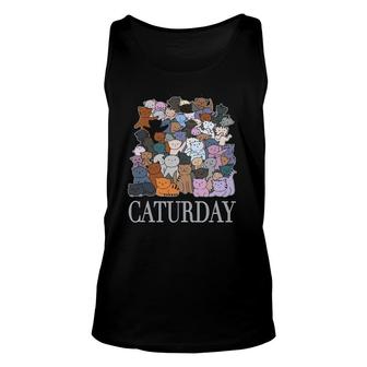 Caturday Cat Person Kitty Kitten Cats Meow Saturday Unisex Tank Top | Mazezy DE