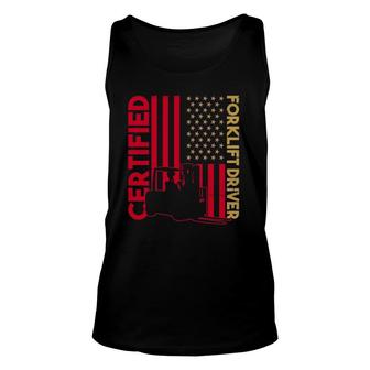 Certified Forklift Driver Forklift Driver Forklift Unisex Tank Top | Mazezy