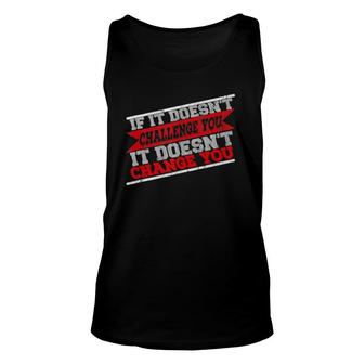 Challenge Yourself Motivational Quote Exercise Fitness Gym Unisex Tank Top | Mazezy CA