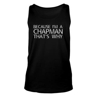 Chapman Gift Funny Surname Family Tree Reunion Idea Unisex Tank Top | Mazezy CA