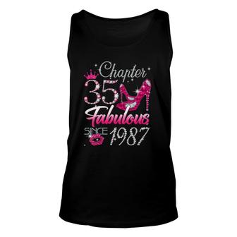 Womens Womens Chapter 35 Fabulous Since 1987 35Th Birthday Queen Tank Top | Mazezy