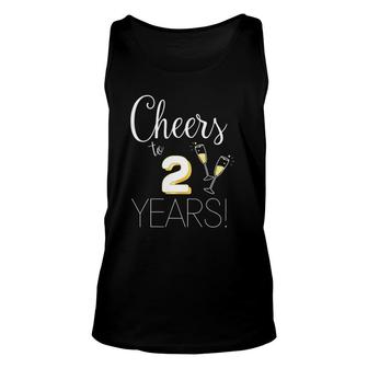Cheers To 2 Years Married Couples Champagne Anniversary 2022 Ver2 Tank Top | Mazezy