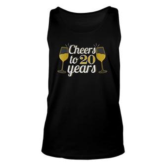 Cheers To 20 Years 20Th Twenty Wedding Anniversaryclothing Unisex Tank Top | Mazezy