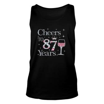 Cheers To 87 Years 1935 87Th Birthday Tee Gift For Womens Unisex Tank Top | Mazezy