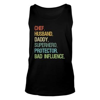 Chef Husband Daddy Superhero Protector Dad Unisex Tank Top | Mazezy