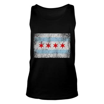 Chicago Flag Distressed Vintage Style Pride Men Women Raglan Baseball Tee Tank Top | Mazezy