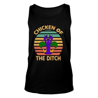 Chicken Of The Ditch Mardi Gras Funny Crawfish Cajun Party Unisex Tank Top | Mazezy