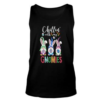 Chillin With My Gnomies Happy Easter Day Many Color Unisex Tank Top - Thegiftio UK