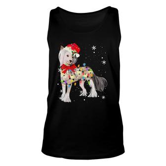 Chinese Crested Dog Christmas Light Xmas Gifts Unisex Tank Top | Mazezy