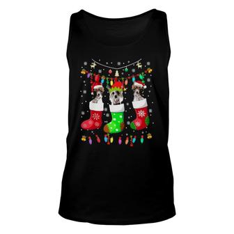 Chinese Crested Dogs In Christmas Unisex Tank Top | Mazezy