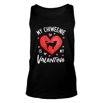 My Chiweenie Is My Valentine Valentine's Day Dog Lover Tank Top | Mazezy