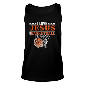 Christian Basketball Tee I Love Jesus And Basketball Unisex Tank Top | Mazezy