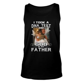 Christian I Took Dna Test And God Is My Father Printed Back Unisex Tank Top | Mazezy