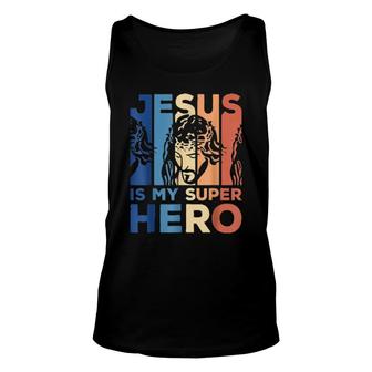 Christian Vintage Jesus Is My Superhero Great Unisex Tank Top | Mazezy