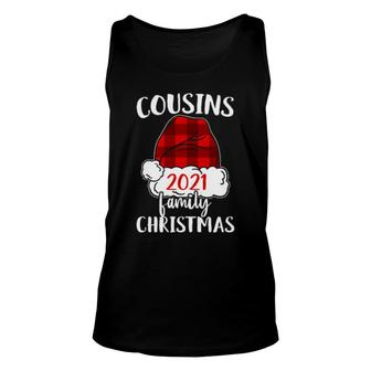 Christmas 2021 Cousins Matching Pajama Santa Hat Unisex Tank Top | Mazezy