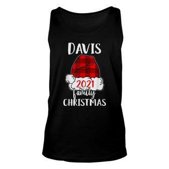 Christmas 2021 Davis Matching Pajama Santa Hat Unisex Tank Top | Mazezy