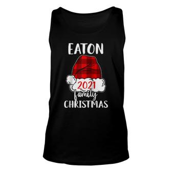 Christmas 2021 Eaton Matching Pajama Santa Hat Unisex Tank Top | Mazezy