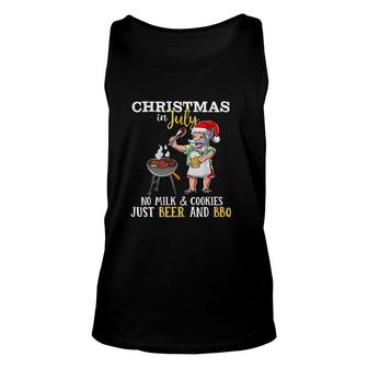 Christmas In July No Milk And Cookies Just Beer And Bbq Unisex Tank Top - Thegiftio