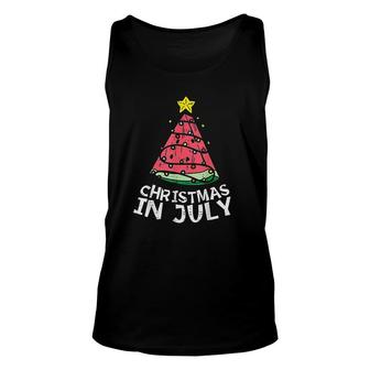 Christmas In July Watermelon Xmas Tree Summer Men Women Kids Unisex Tank Top - Seseable