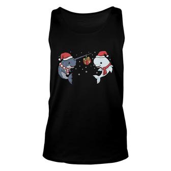 Christmas Narwhal Beluga Whale Unisex Tank Top | Mazezy