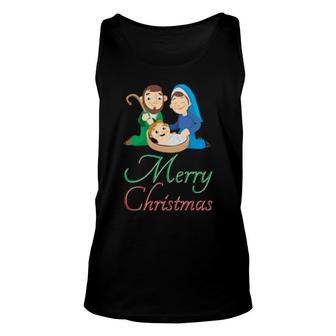 Christmas Nativity Birth Of Jesus Christ Christian Religious Tank Top | Mazezy