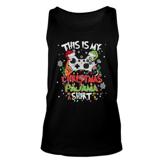 This Is My Christmas Pajama Santa Hat Gamer Video Game Games Tank Top | Mazezy