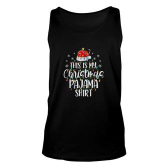 This Is My Christmas Pajama Xmas Lights Christmas Tree Sweat Tank Top | Mazezy