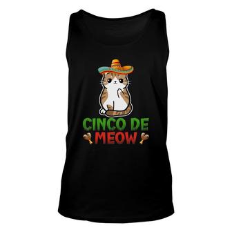 Cinco De Mayo Cinco De Meow Cat Cute Unisex Tank Top - Thegiftio