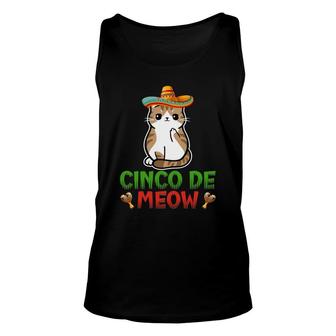 Cinco De Mayo Cinco De Meow Cat Cute Unisex Tank Top - Thegiftio UK