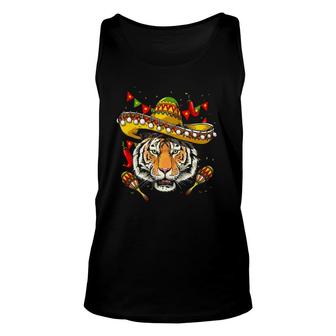 Cinco De Mayo Tiger Mexican Sombrero Tiger Unisex Tank Top | Mazezy