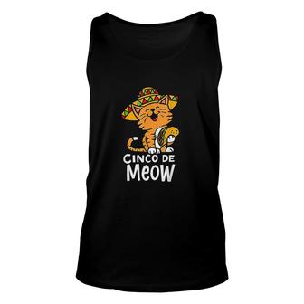 Cinco De Meow Cute Cinco De Mayo Sombrero Taco Cat Costume Unisex Tank Top - Thegiftio UK