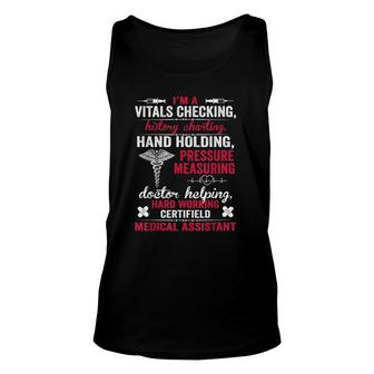 Cma I'm Vitals Checking Certified Medical Assistant Nurse Unisex Tank Top | Mazezy