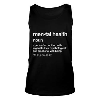Coby Mental Health A Person's Condition With Regard Unisex Tank Top | Mazezy