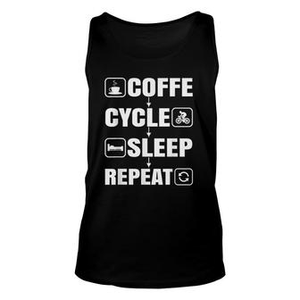 Coffee Lovers Mtb Cycling Coffee Cycle Sleep Repeat Unisex Tank Top | Mazezy