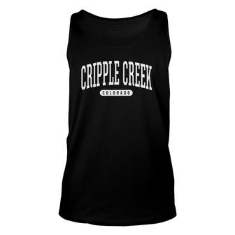 College Style Cripple Creek Colorado Souvenir Gift Unisex Tank Top | Mazezy
