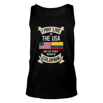 Colombia Colombian American Flag Roots Colombians Gift Unisex Tank Top | Mazezy