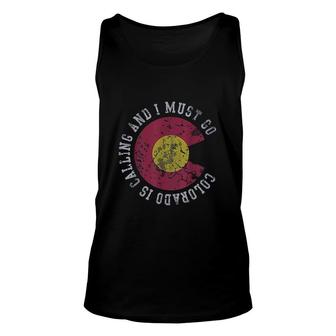 Colorado Is Calling And I Must Go Vintage Faded Unisex Tank Top - Thegiftio UK
