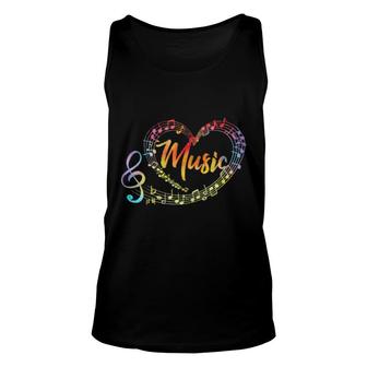 Colorful Musician Musical Instrument Music Notes Treble Clef Tank Top | Mazezy