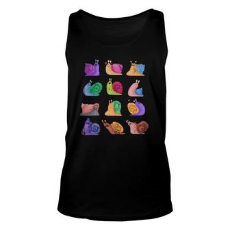 Colorful Snails Animal Lover Gift Unisex Tank Top | Mazezy CA