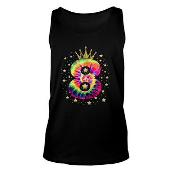Colorful Tie Dye 8 Year Old Girls Boys 8th Birthday Unisex Tank Top - Seseable
