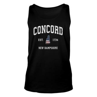 Concord New Hampshire Nh Vintage American Flag Sports Tank Top | Mazezy