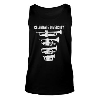 Cool Celebrate Diversity Trumpet Cute Flugelhorn Cornet Tank Top | Mazezy