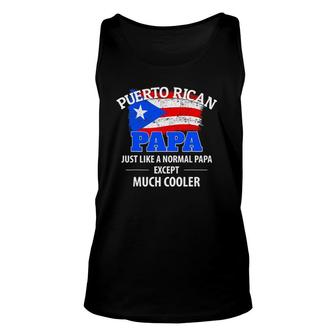 Mens Much Cooler Puerto Rican Papa Vintage Puerto Rico Flag Tank Top | Mazezy