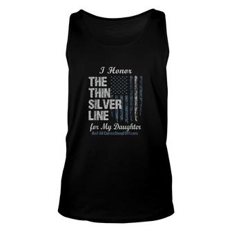 Correctional Officer Daughter Thin Silver Line Corrections Unisex Tank Top - Thegiftio