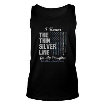 Correctional Officer Daughter Thin Silver Line Corrections Unisex Tank Top - Thegiftio