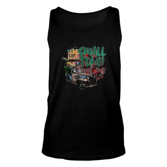 Country Farmer Life Small Town Christmas Red Vintage Truck Tee Tank Top | Mazezy
