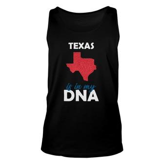 Country Identity Texas Is In My Dna Fingerprint Unisex Tank Top | Mazezy