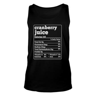 Cranberry Juice Facts Ingredients Funny Foodies Unisex Tank Top | Mazezy